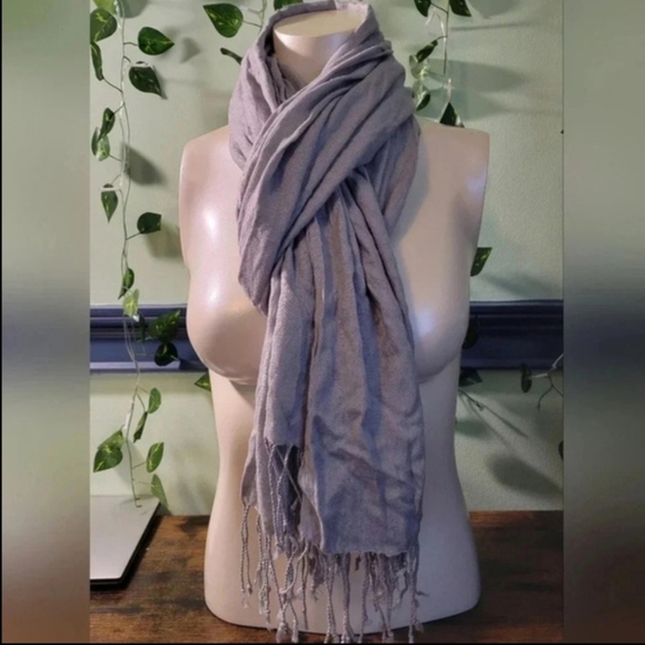 Source Unknown Accessories - Grey Women’s Long Knitted Scarf Winter Accessory Cozy Classic One Size